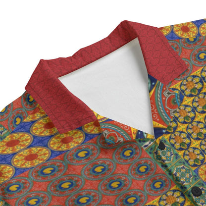 Taskmaster Inspired Hawaiian Shirt: Majolica Tile Print, Duckie & Pineapple