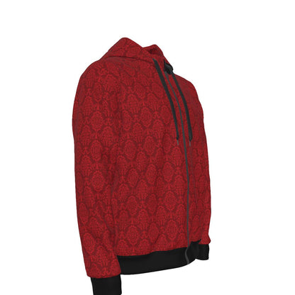 Taskmaster Inspired Red Damask Scuba Hoodie: British Comedy Fandom