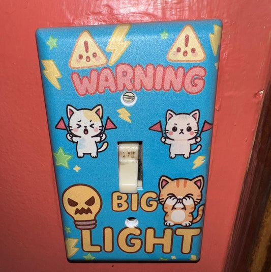 Big Light Switch Cover: AuDHD Neurodivergent Gift - Kawaii Cats