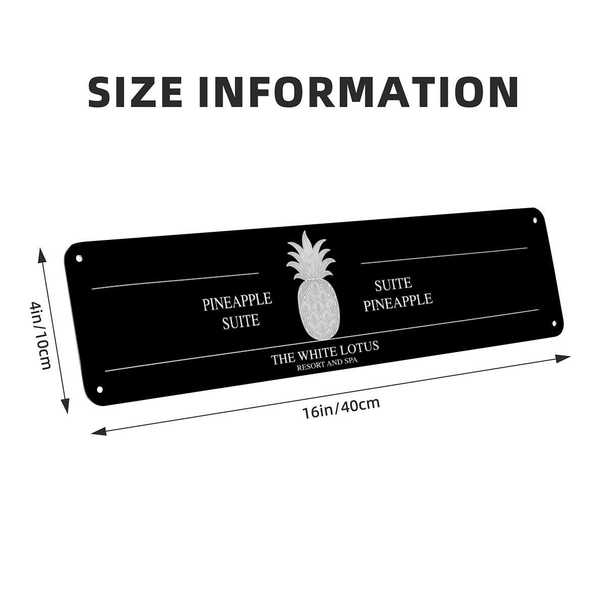 vacation Pineapple Suite Sign: Aluminum Tropical Resort Party Decor