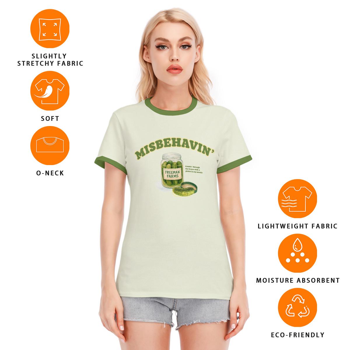 All-Over Print Women's Round Neck T-Shirt | 190GSM Cotton