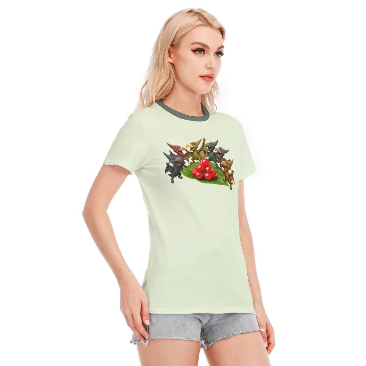 Cherry Pterodactyl T-Shirt – Land Before Time Inspired Graphic Tee – Cherry Core Dino Shirt