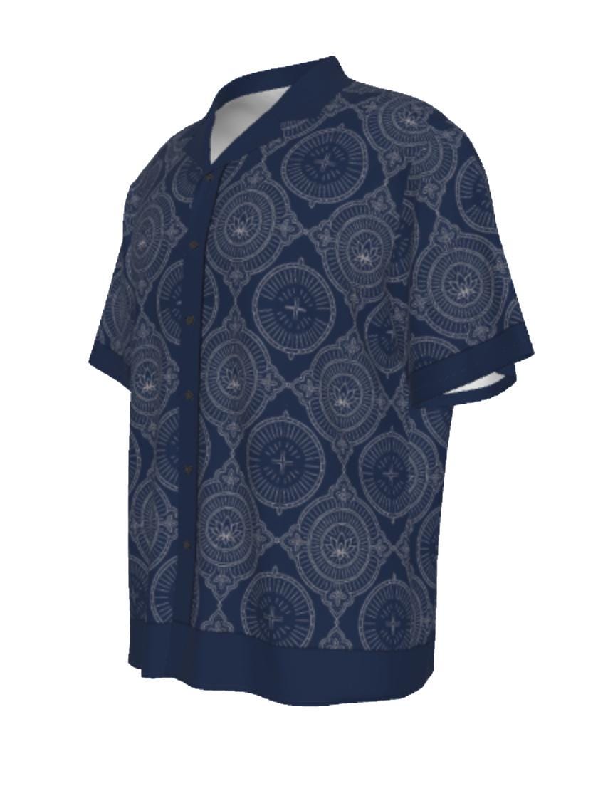 Blue Medallion Rayon Shirt - The vacation Inspired
