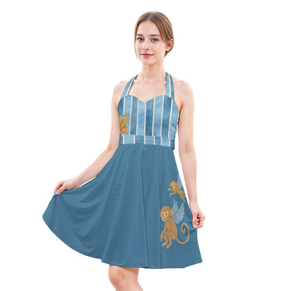 Flying Monkey Halter Dress: 1950s Retro Wizard of Oz Skater Dress