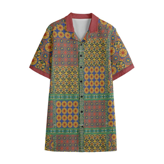 Taskmaster Inspired Hawaiian Shirt: Majolica Tile Print, Duckie & Pineapple