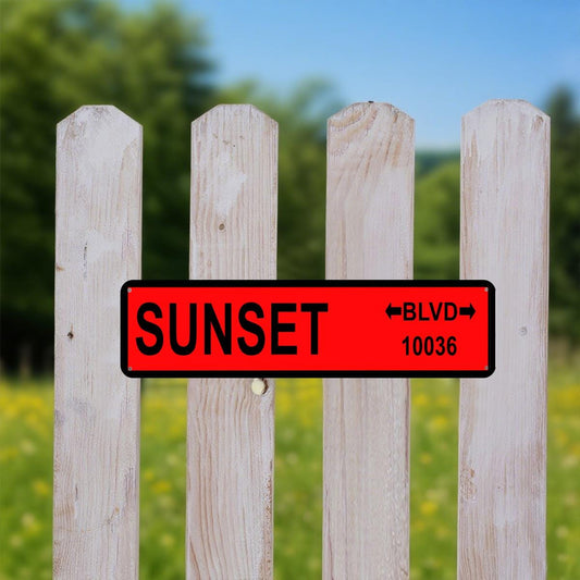 Sunset BLVD Fan Street Sign – Broadway Musical Tribute in Iconic Red & Black