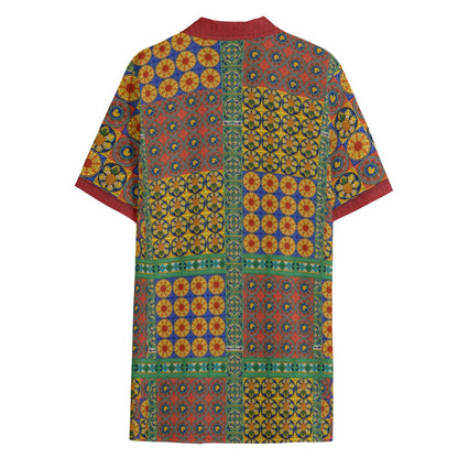 Taskmaster Inspired Hawaiian Shirt: Majolica Tile Print, Duckie & Pineapple