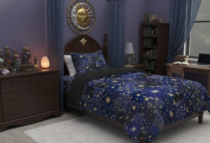 Practically Magical Patchwork Celestial Duvet Set