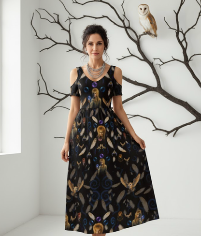 Goblin King Kaleidoscope Maxi Off Shoulder Dress