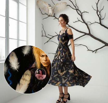 Goblin King Kaleidoscope Maxi Off Shoulder Dress