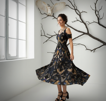 Goblin King Kaleidoscope Maxi Off Shoulder Dress