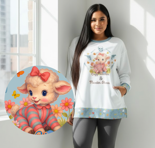 Cozy Clothes and Murder Shows Kitschy Sweatshirt