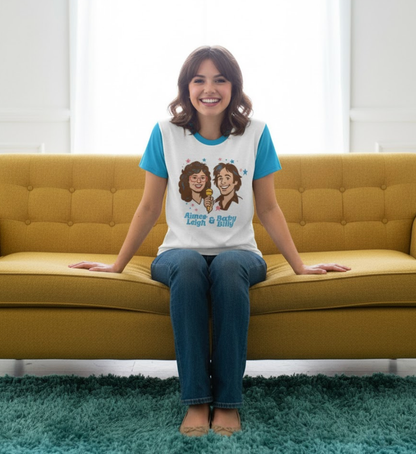 Righteous family Parody T-Shirt | Aimee-Lee and Baby Billy | Misbehavin' | Retro Vintage Style