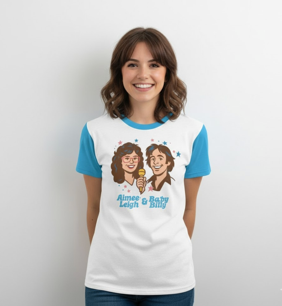 Righteous family Parody T-Shirt | Aimee-Lee and Baby Billy | Misbehavin' | Retro Vintage Style