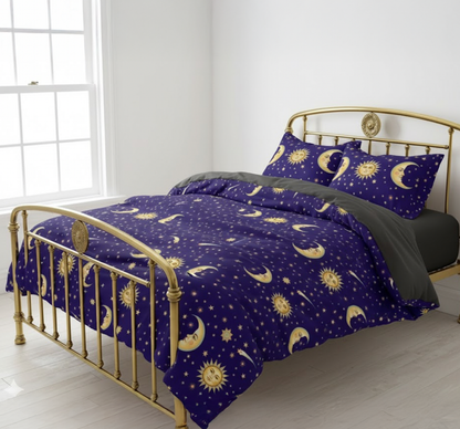 🌙 Suns, Moons, and Stars Throwback Four Piece bed Set 🔮