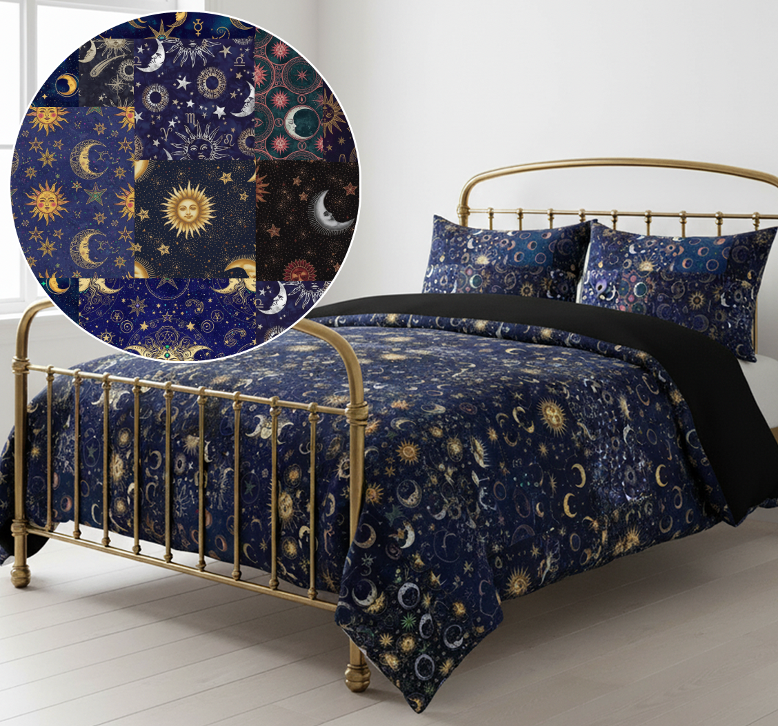 Practically Magical Patchwork Celestial Duvet Set