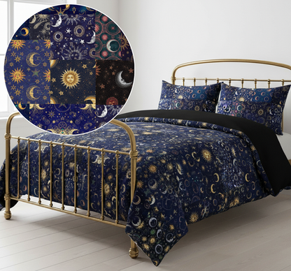 Practically Magical Patchwork Celestial Duvet Set
