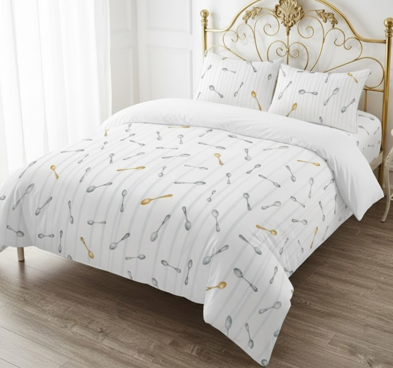 🥄 Extra Spoons Perfect Spoon 4 Piece Duvet Set (extra width)