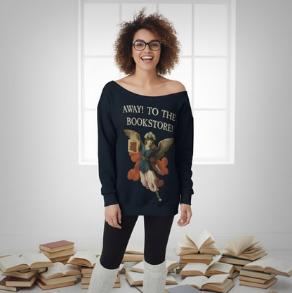 Away! To the Bookstore Off-Shoulder Sweatshirt