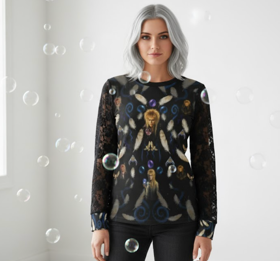 Goblin King Kaleidoscope Lace Sleeve Top