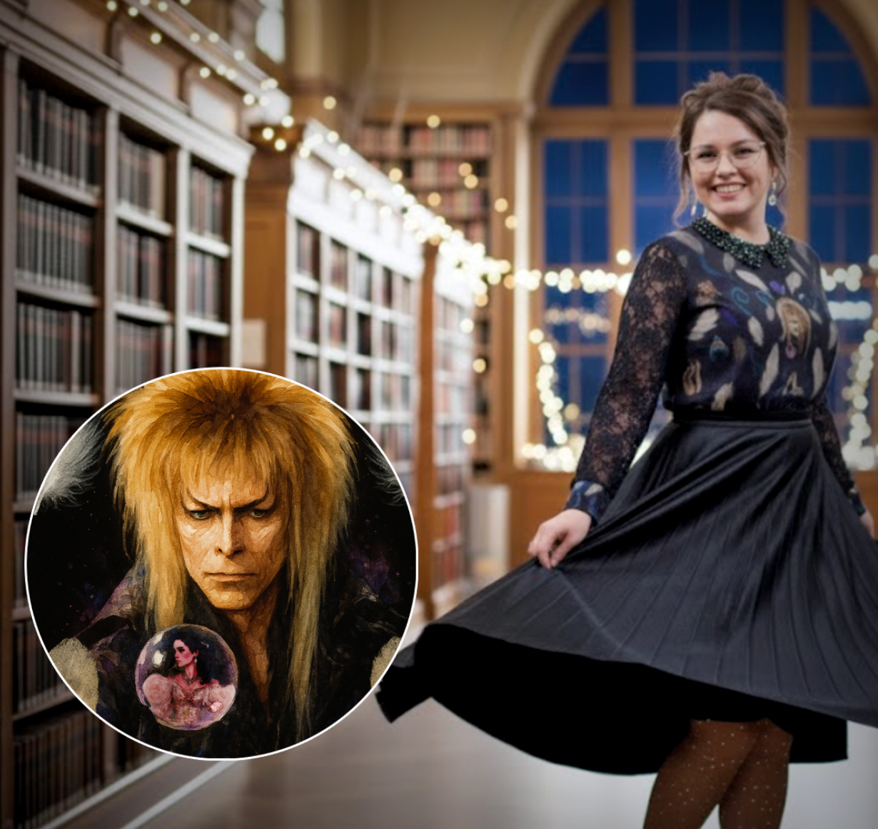 Goblin King Kaleidoscope Lace Sleeve Top