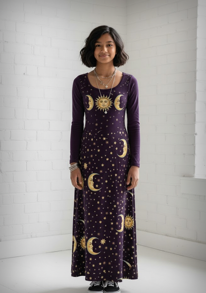 Celestial Whimsigoth Velvet Maxi Dress