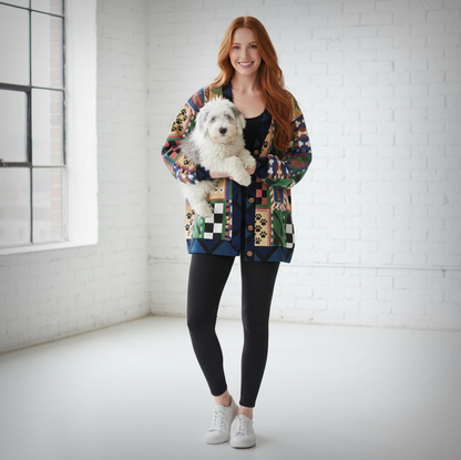 Trusted Steed Labyrinth Inspired V-Neck Cardigan