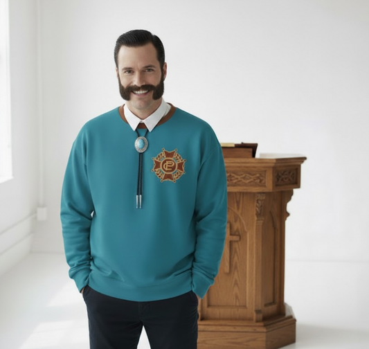 Cape and Pistol Society Holiday Christmas Sweater Inspired by The Righteous Gemstones Parody Fan-made Merch