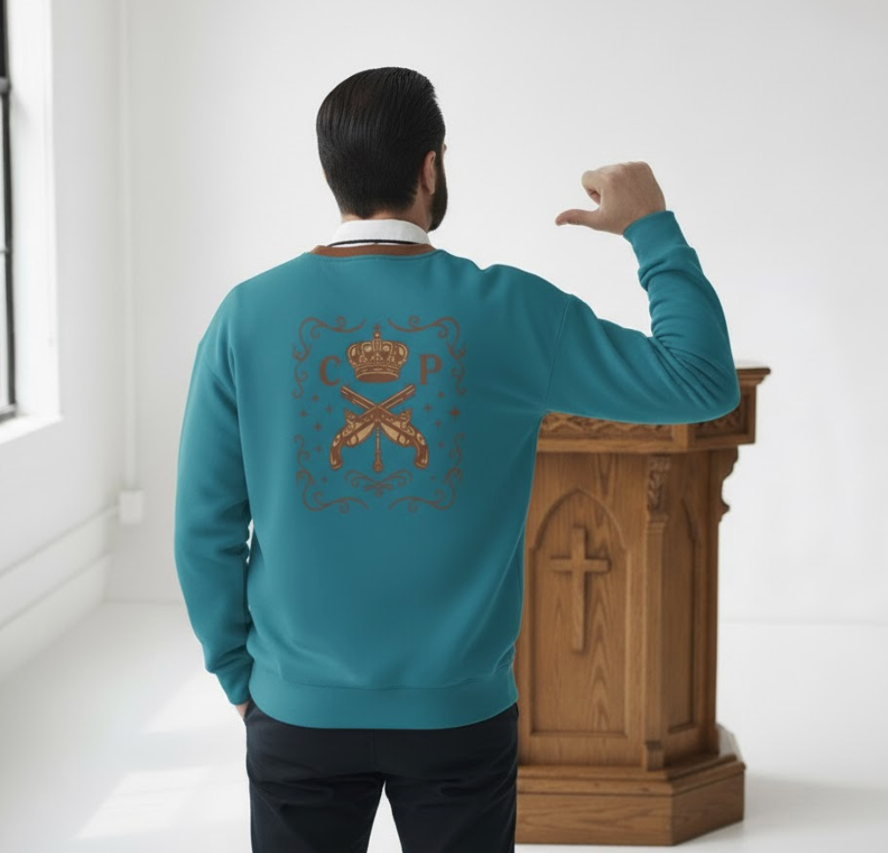 Cape and Pistol Society Holiday Christmas Sweater Inspired by The Righteous Gemstones Parody Fan-made Merch