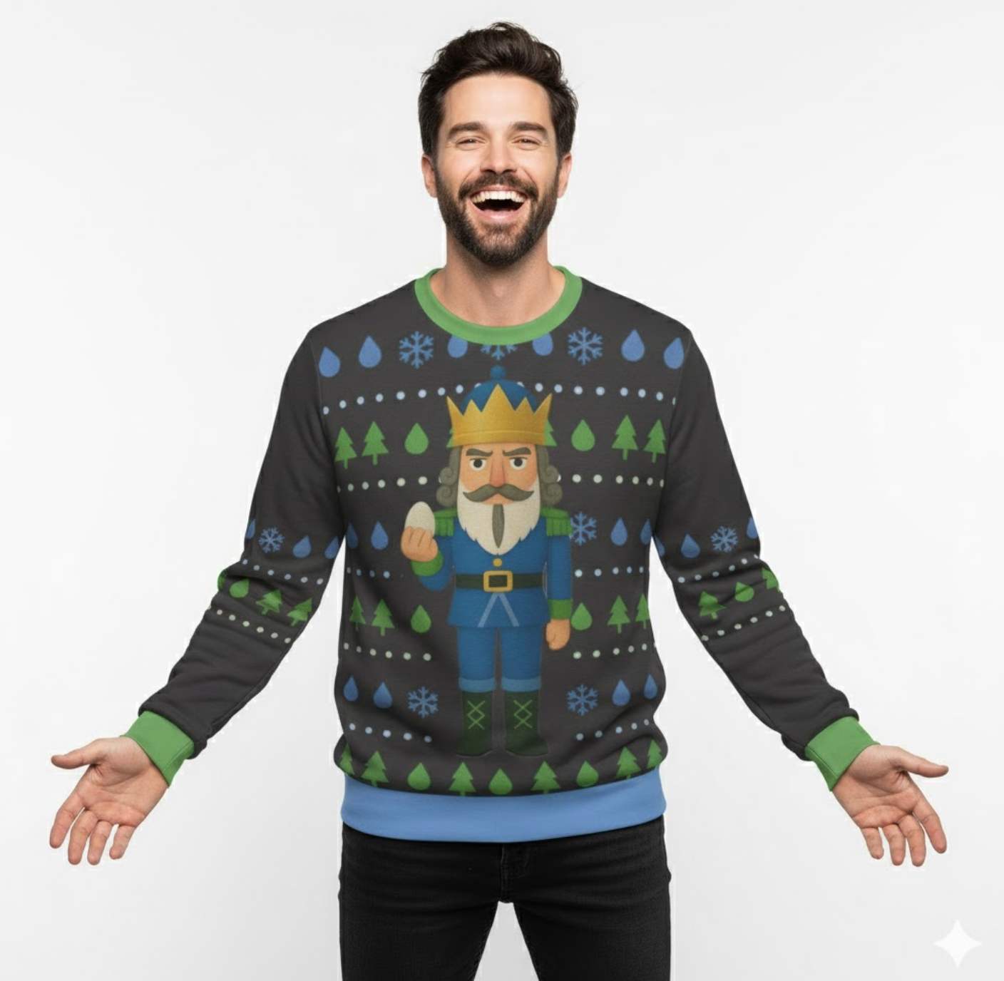 🥚 Eggs over Eggnog | Kier Nutcracker Sweater | Severance Fanmade Pullover