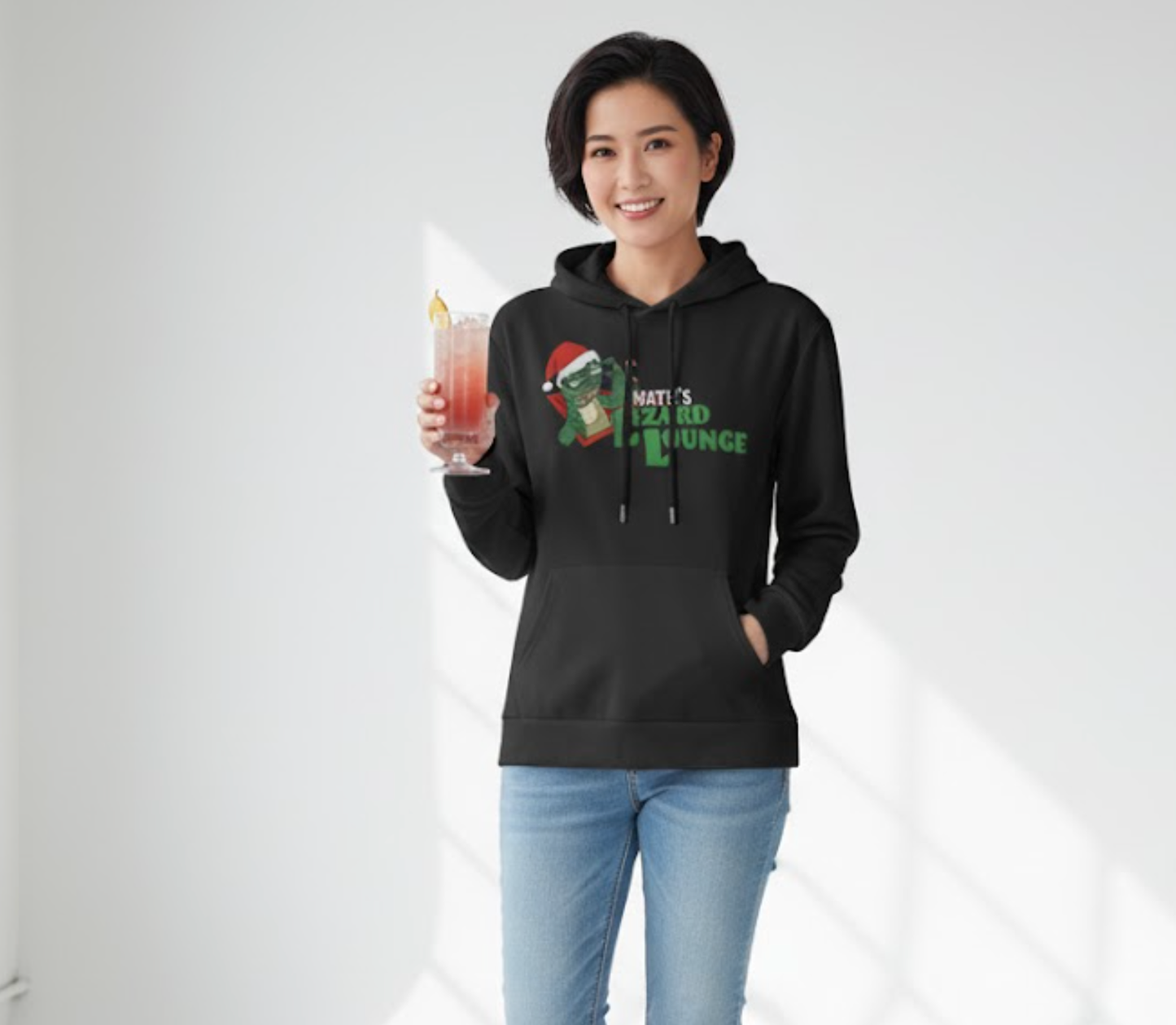 Nate's Lizard Lounge Parody Holiday Hoody Fan-made Merch Tailored Fit