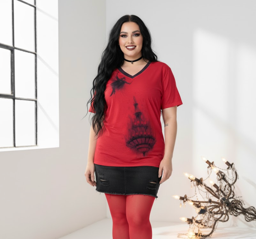 Phantom and the Chandelier POTO V-Neck Top