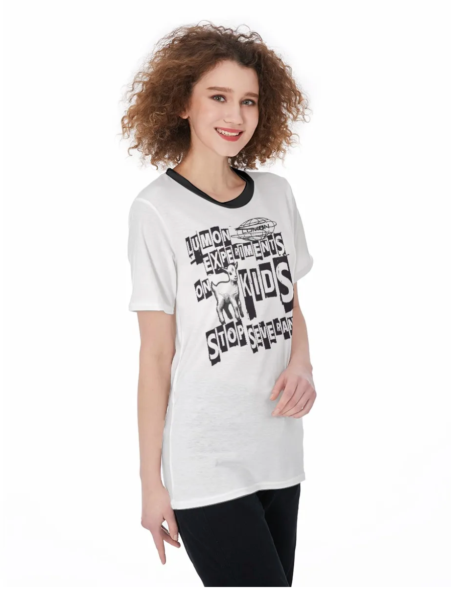 They’re Experimenting on Kids! Lumon Protest Graphic Tee (Women’s Sizing)