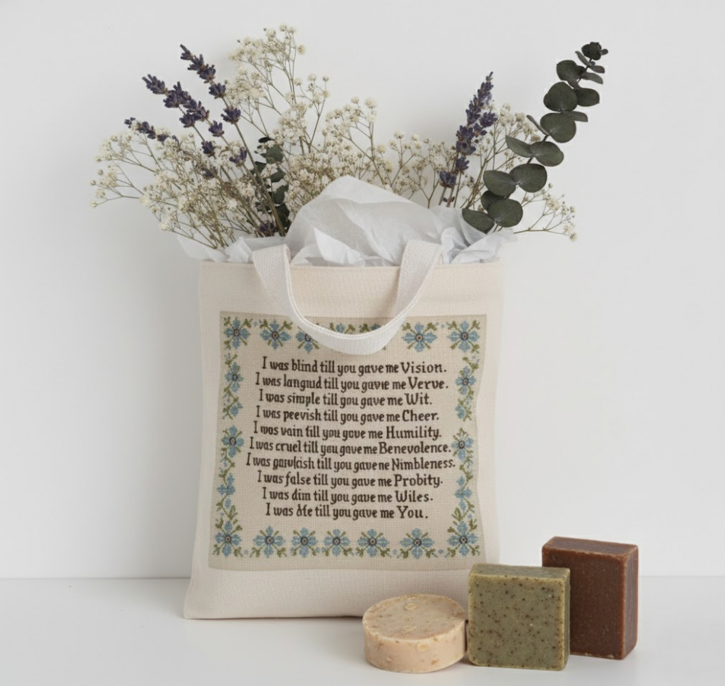 Praise Kier Needlepoint Tote Bag