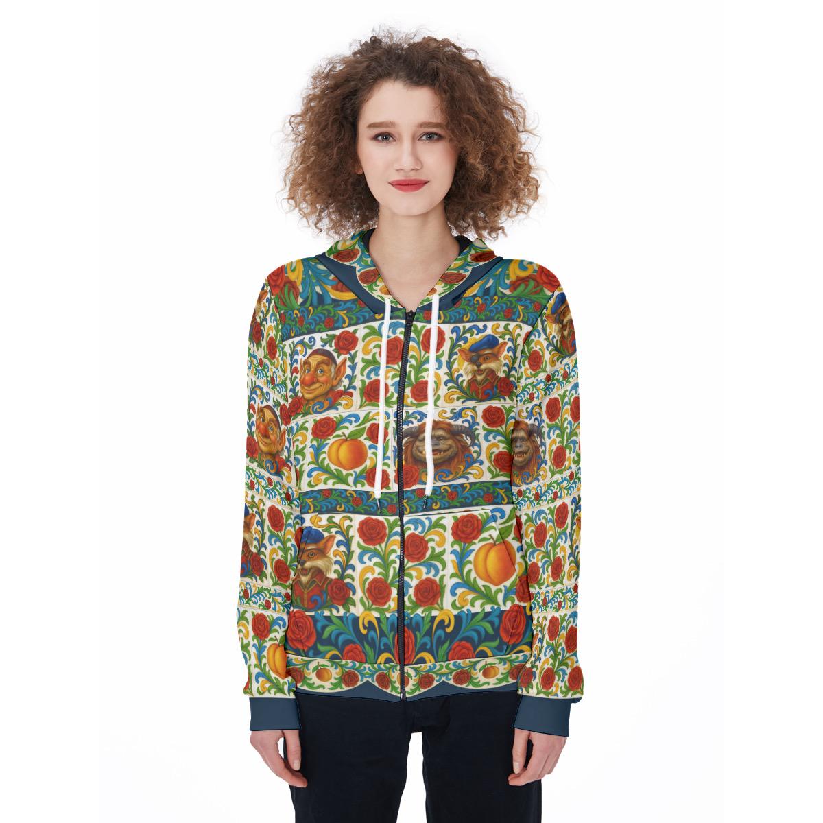 Fantasy Maze Inspired Hoodie | Italian Majolica Tile | Fandom Hoodie with Pockets