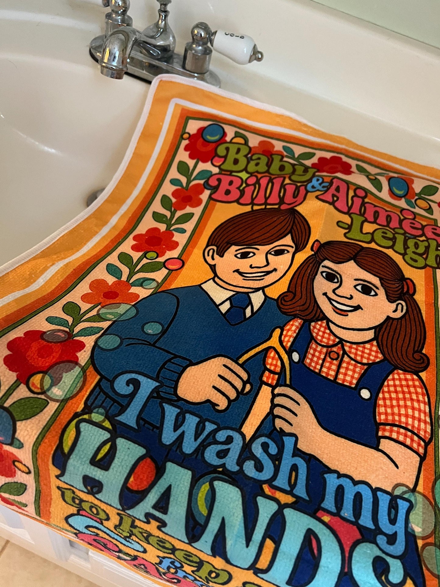 1970s Retro Microfiber Towel: Baby Billy & Aimee-Leigh Fan Merch