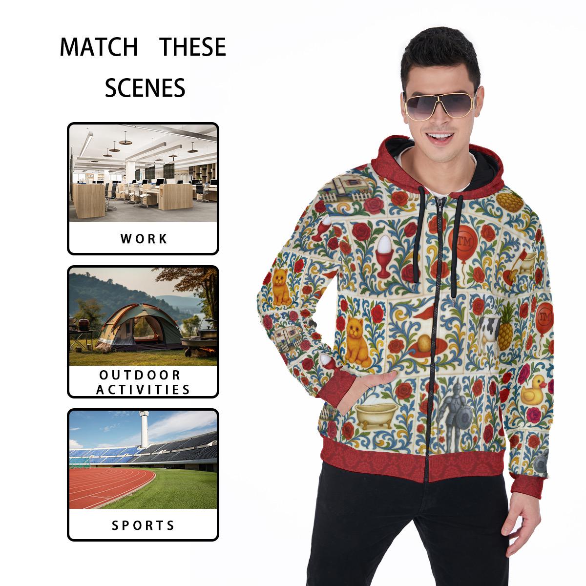 Taskmaster Inspired Hoodie  Zip Up Hoodie | Italian Majolica Tile