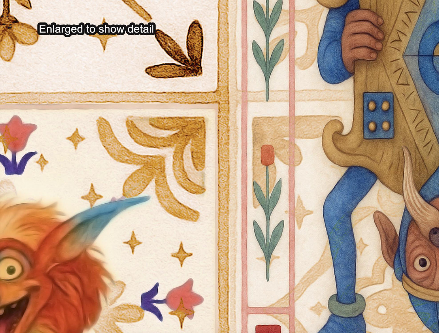 Fanmade Fantasy Maze Inspired Crazy Quilt Patchwork  | 1980s Fantasy Parody Bedset