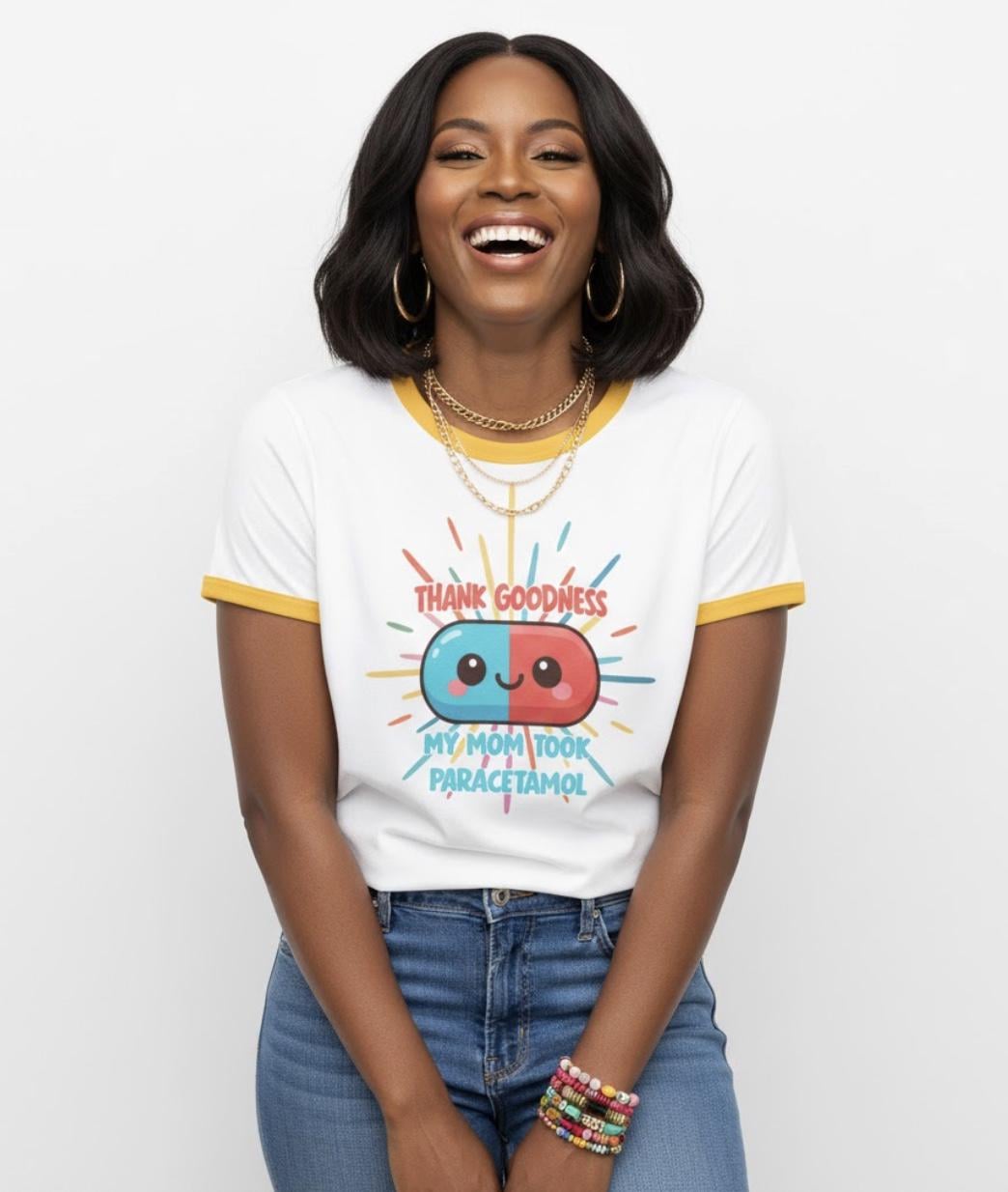 Thank Goodness My Mom Took Paracetamol T-Shirt • Dark Humor Meme Cotton Tee •