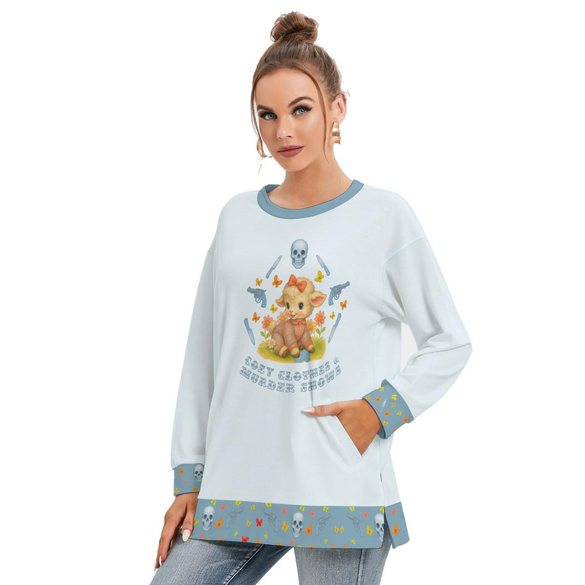Cozy Clothes and Murder Shows Sweatshirt  | Longline True Crime Fan Shirt | Mystery Podcast Gift