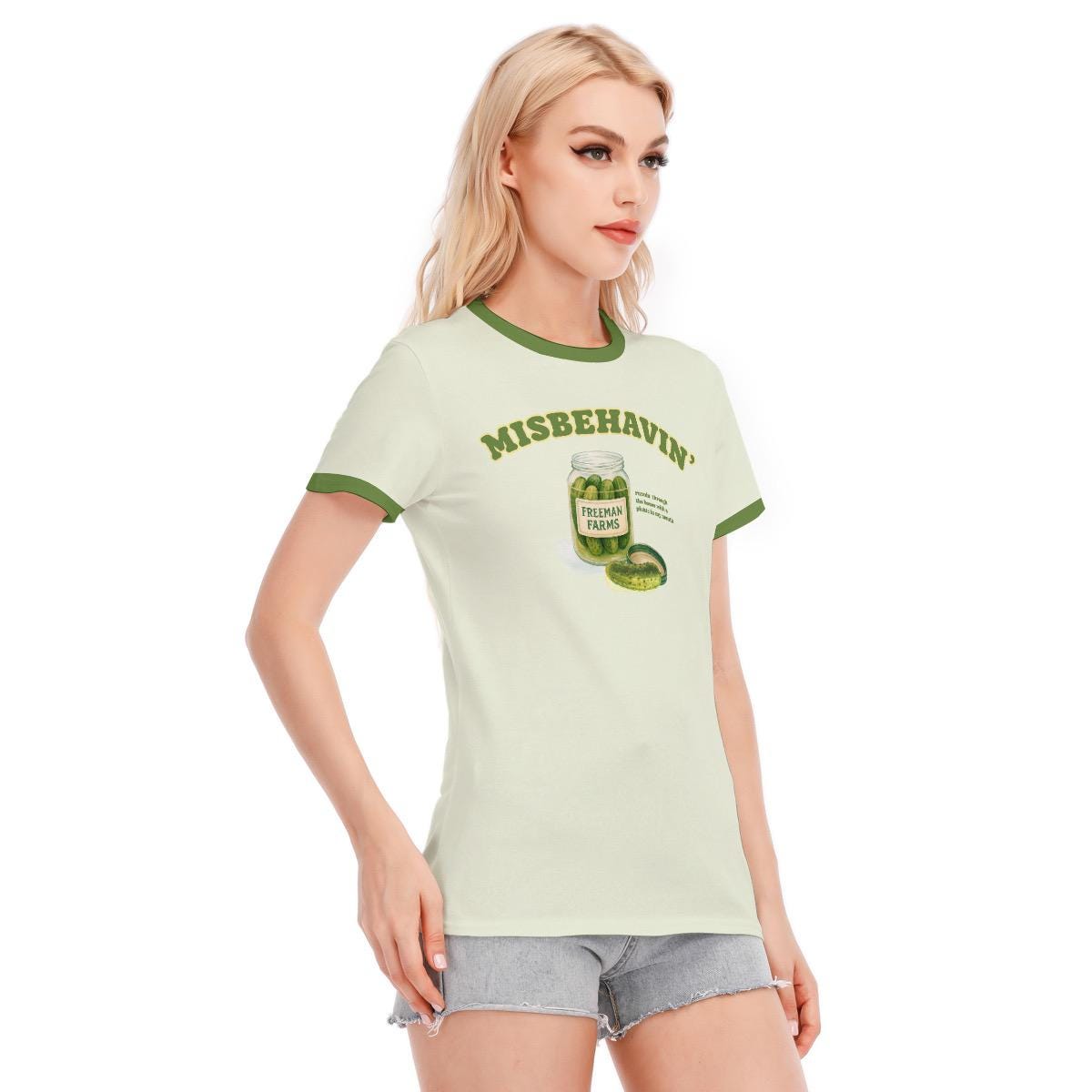 All-Over Print Women's Round Neck T-Shirt | 190GSM Cotton