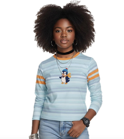 Y2K Retro Penguin Long Sleeve Tee | 90s 2000s Kitschy Nostalgia Top