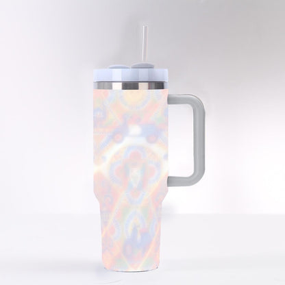 vacation Inspired Tumbler: Watercolor Lotus Design, 40 oz Travel Cup