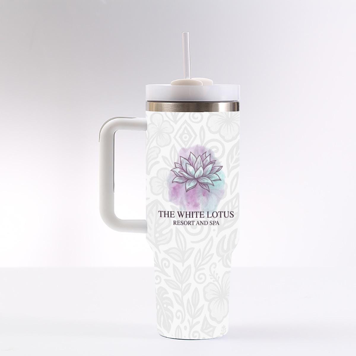 vacation Tumbler: 40 oz Iced Coffee Cup with Handle & Straw