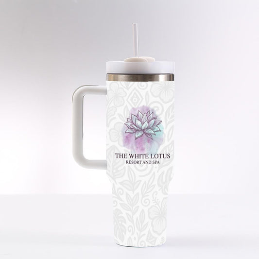 vacation Tumbler: 40 oz Iced Coffee Cup with Handle & Straw