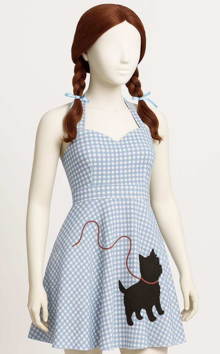 Wizard of Oz Adult Dorothy Dress • 1950s Poodle Skirt Toto Print • Cosplay Costume