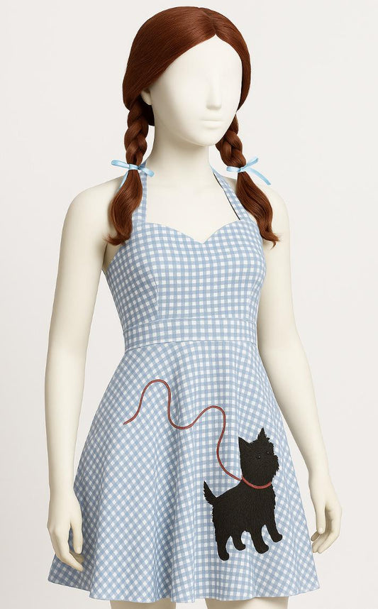 Wizard of Oz Adult Dorothy Dress • 1950s Poodle Skirt Toto Print • Cosplay Costume