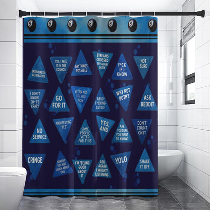 8 Ball Fortune Teller Shower Curtain | Funny Bathroom Curtain |