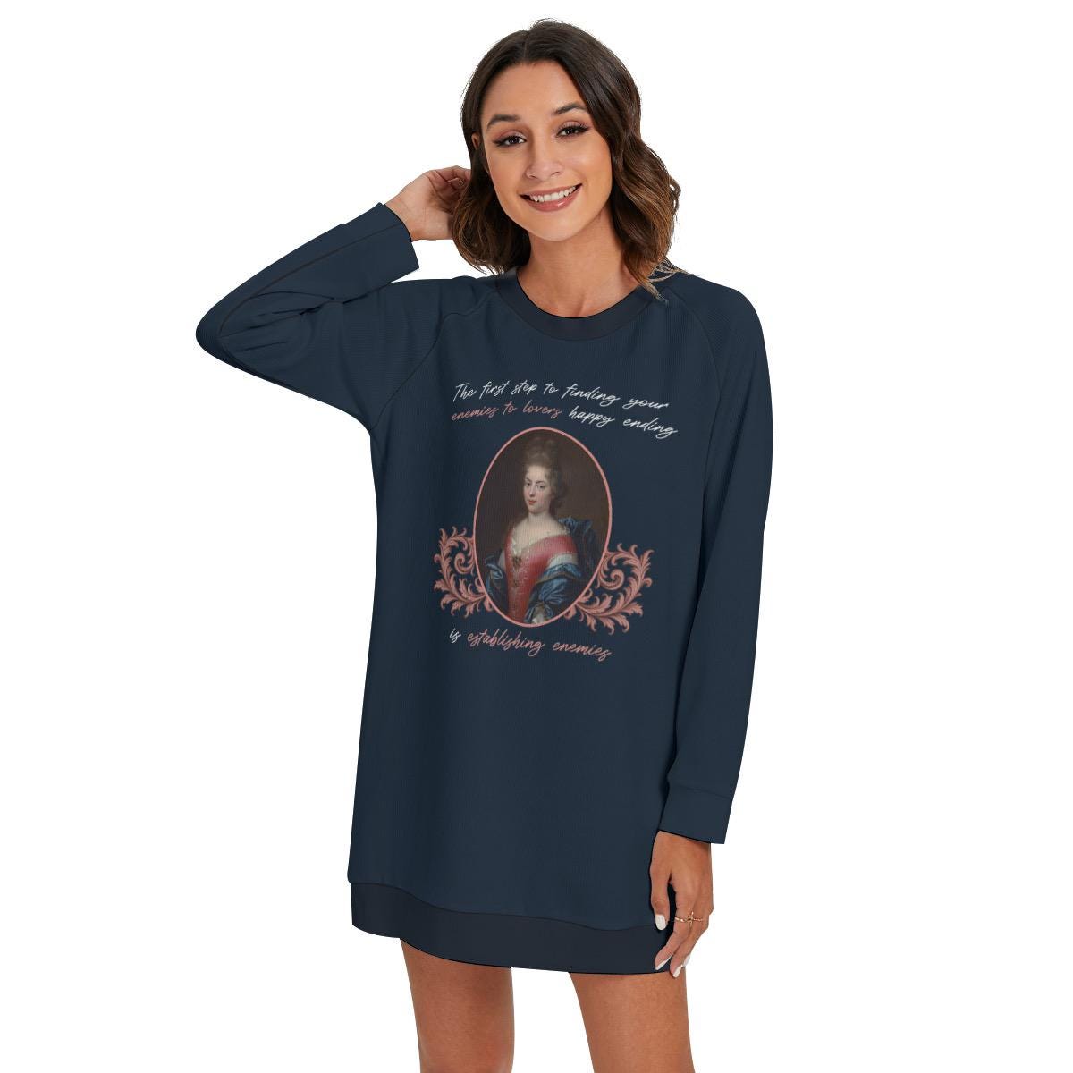 Enemies to Lovers Longline Sweater – Funny Romantasy Reader Knitwear for Romance Book Lovers
