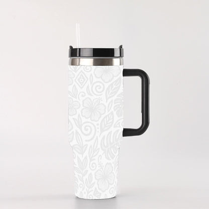 vacation Tumbler: 40 oz Iced Coffee Cup with Handle & Straw